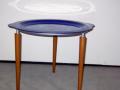 Tabletttisch mit abnehmbarer Blauglasplatte von Willy Leicher - Foto  1